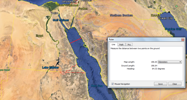 Width of the Red Sea